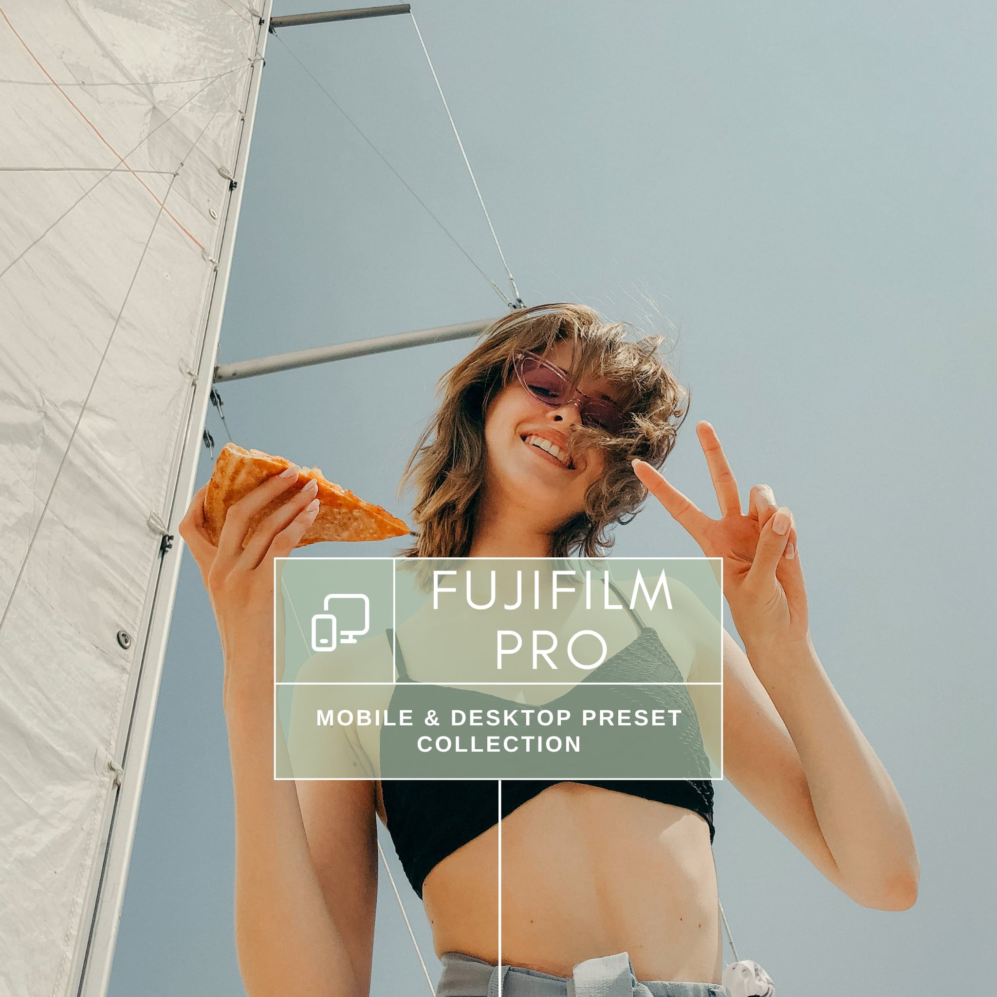 Edited photo preview using Fuji Pro Lightroom preset with soft greens and natural skin tones, inspired by Fujifilm Pro film look.