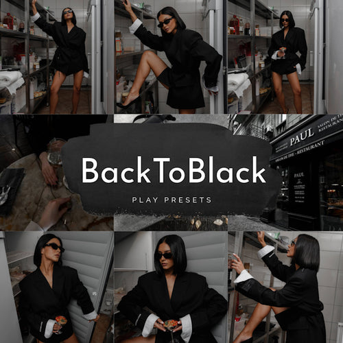 Edited photo using BackToBlack Preset featuring moody black tones and strong contrast