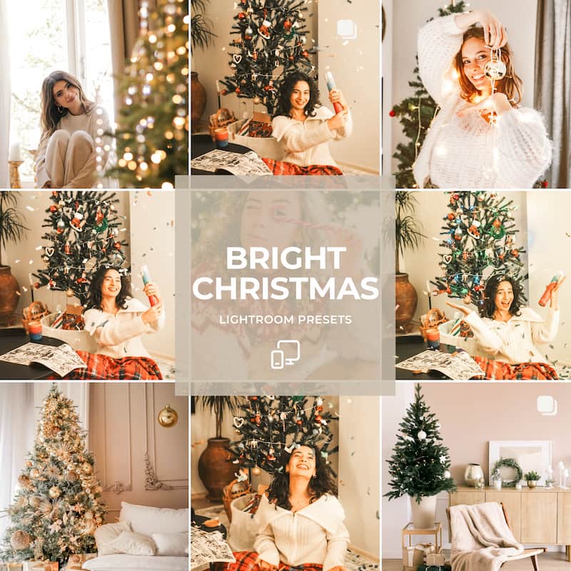 Bright Christmas Preset Collectionfor Mobile & Desktop for a Clean Whites, Fresh Light & Natural Skin for Bright Holiday Scenes