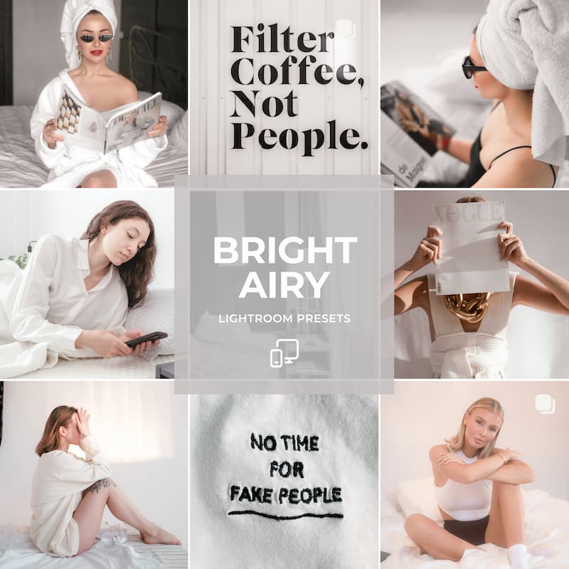 Transform your photos with the Bright and Airy Lightroom Presets— 10 expertly crafted Lightroom presets that give your images a soft, light-filled, and dreamy aesthetic.