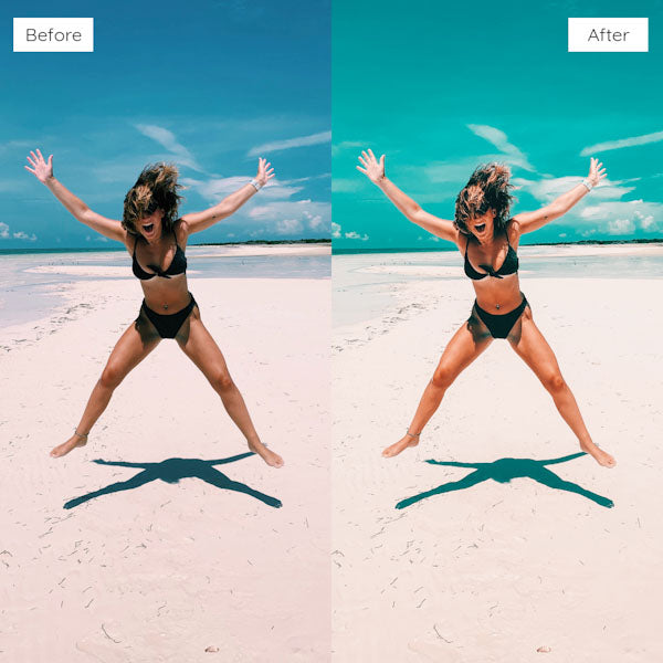 Before and after using Lightroom Presets to enhance photo colors and clarity.