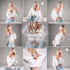 Styled with Clean White Lightroom Presets – hover preview showing overlay tone.