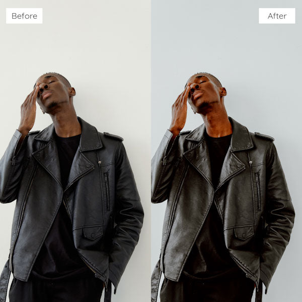 Before and after using Lightroom Presets to add warmth and richness to an image.