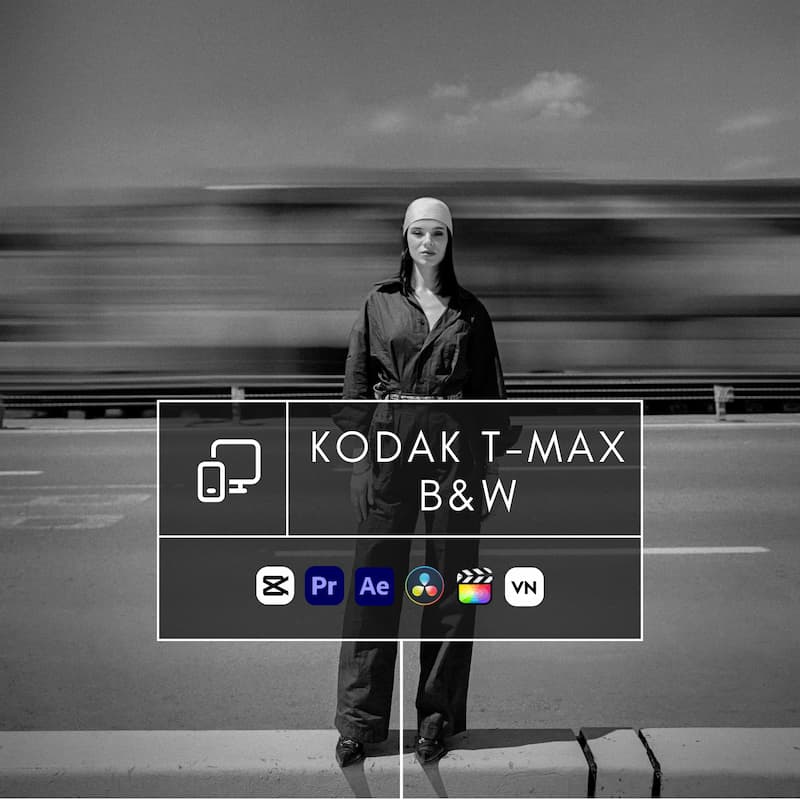 Kodak T-MAX B&W Look Video LUTs

Crisp Contrast. Timeless Grain. Classic Black &amp; White.