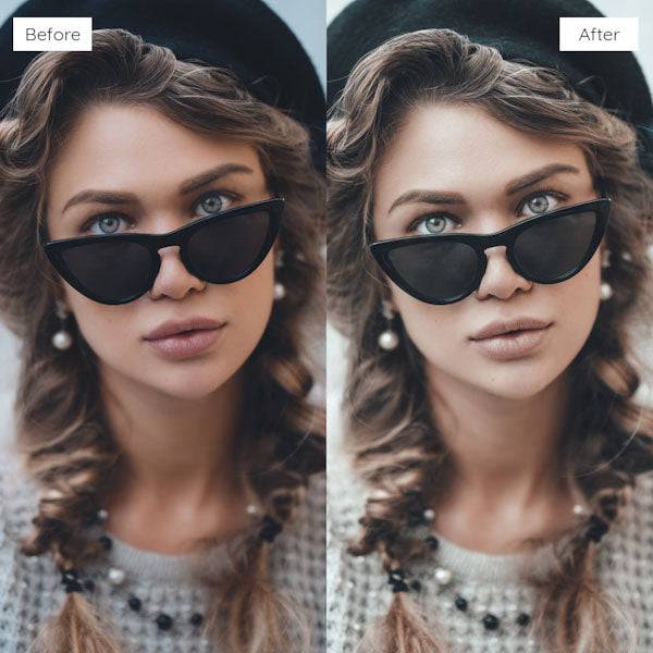 Before and after using Lightroom Presets for enhancing natural light and shadows in photos.