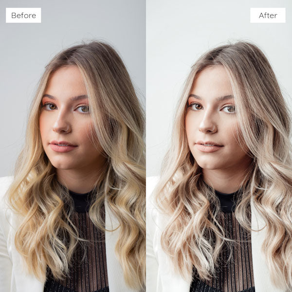 Before and after using Lightroom Presets for sharpening details and intensifying colors in photos.