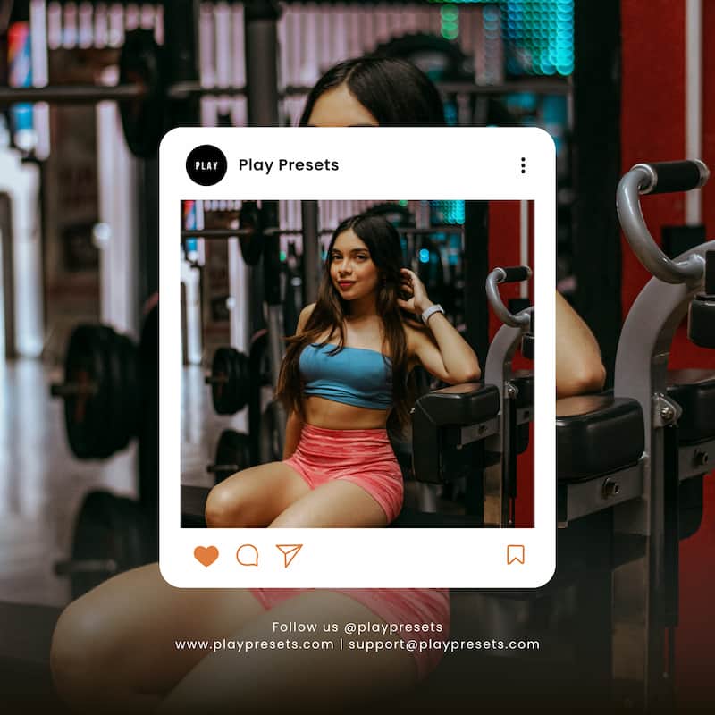 Woman in a gym setting Edited with Play Presets
