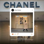 Person walking past a Chanel store edited with Play Presets