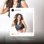 Woman wearing a black leather vest Edited With Play Lightroom Presets.