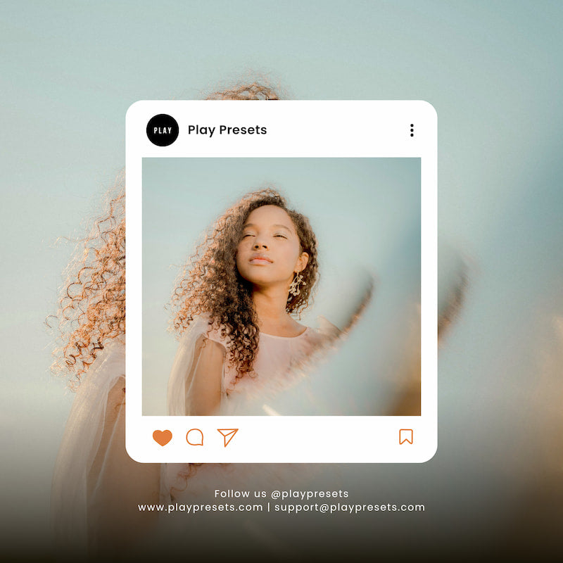 Woman with curly hair in a blurred background Edited with Polaroid Video LUTs.