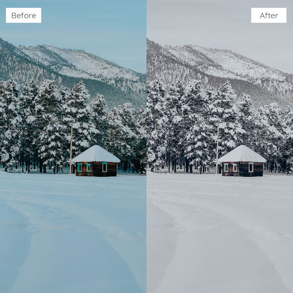 Before and after using Lightroom Presets to add vibrant and dynamic tones to an image.