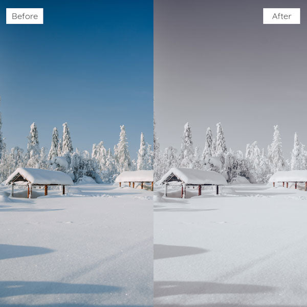 Before and after using Lightroom Presets to achieve a bright and airy effect in photography.