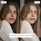 Before and after comparison of a woman Edited with Soft Lightroom Preset