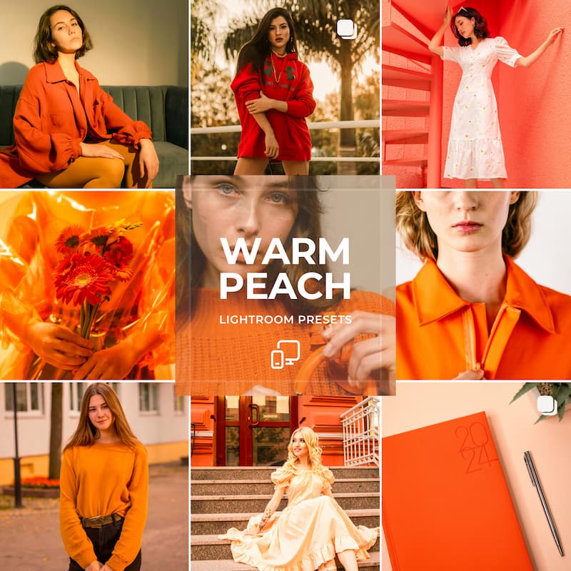Warm Peach Preset Collection
Soft Peach Glow and Radiant Skin Tones for a Natural Look
