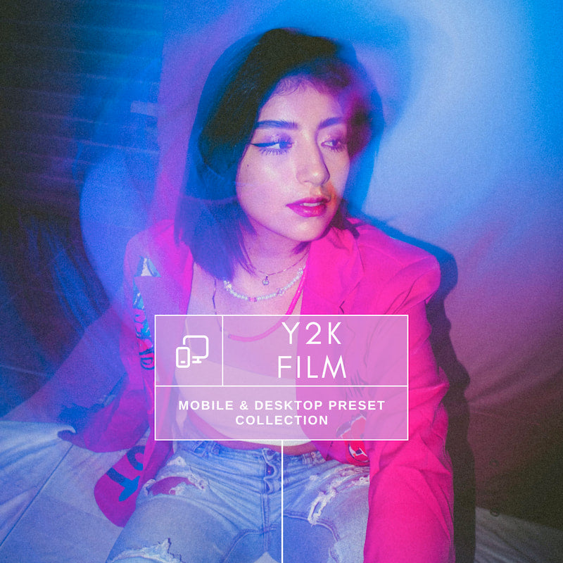 Step back into the early 2000s with the Y2K Film Look Preset Collection. These 10 presets are inspired by vintage point-and-shoot cameras and disposable film