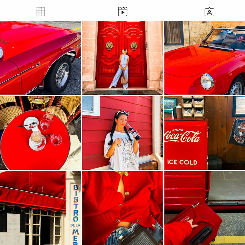 Photo grid preview edited with Agfa Vista Lightroom Presets showing consistent bold tones across images
