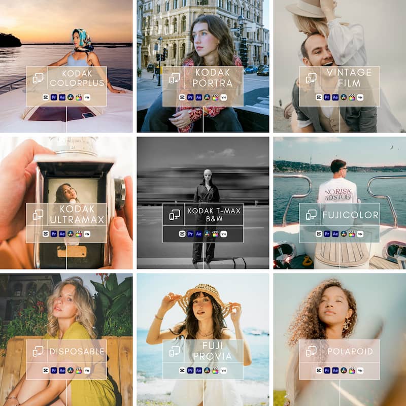These LUTs are inspired by real 35mm film stocks