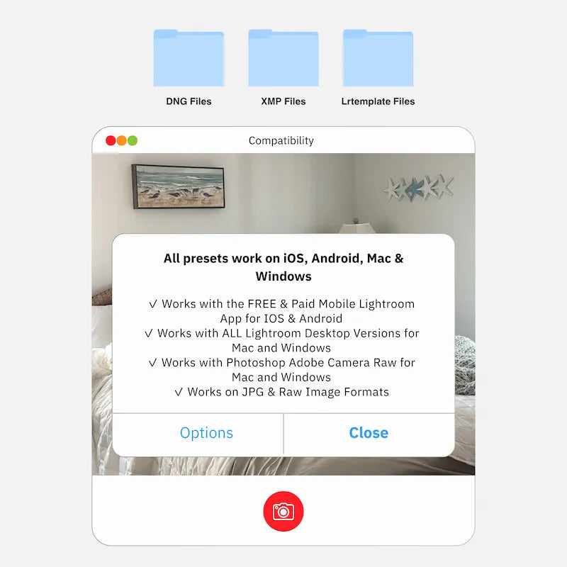 Bright & Airy Lightroom presets compatibility on mobile and desktop devices including iOS Android Mac and Windows