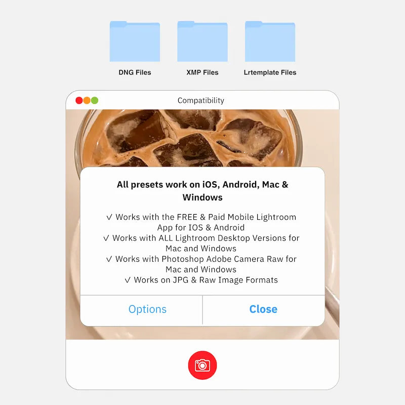 Caramel Lightroom presets compatibility on mobile and desktop devices including iOS Android Mac and Windows