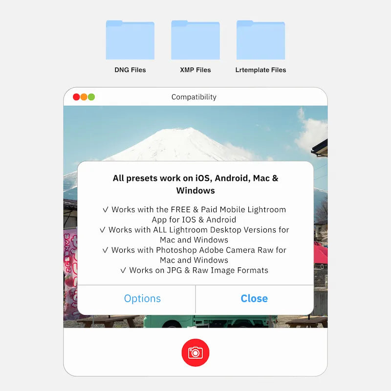 Fuji Provia Lightroom presets compatibility on mobile and desktop devices including iOS Android Mac and Windows