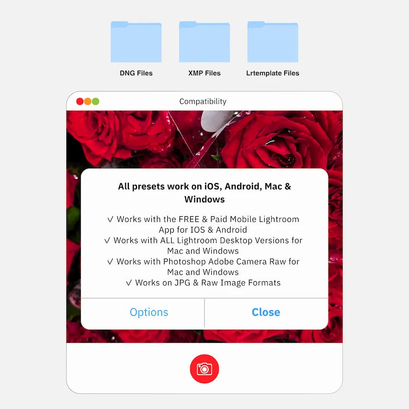 Red Lightroom presets compatibility on mobile and desktop devices including iOS Android Mac and Windows