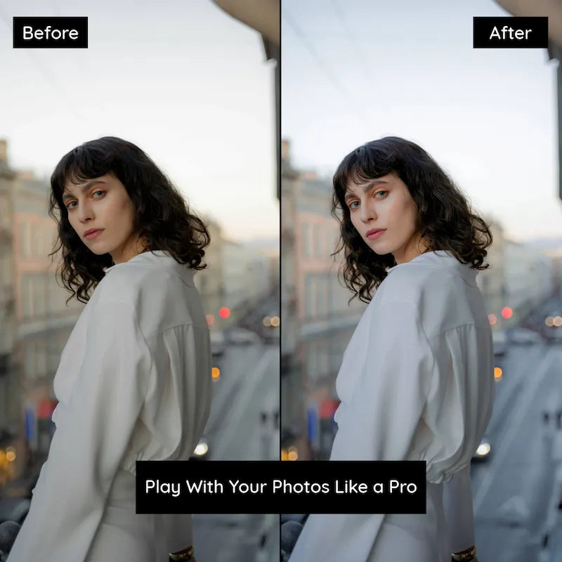 Before and after photo edited with Kodak Portra Lightroom Presets showing clean tones and smooth color correction