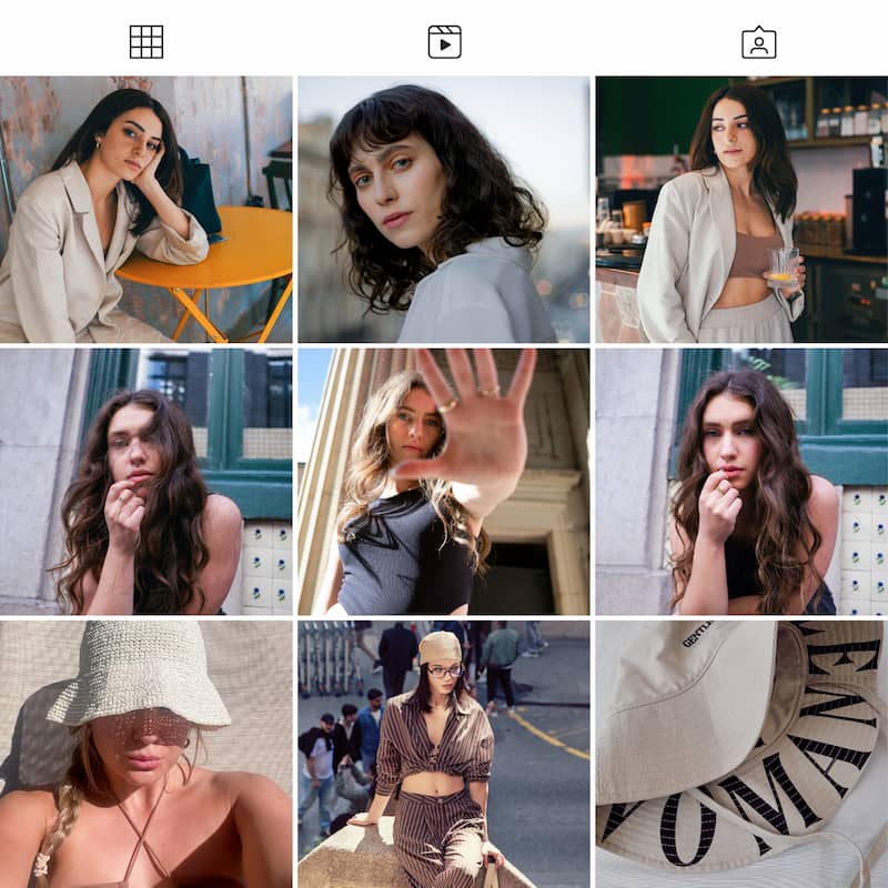 Photo grid preview edited with Kodak Portra Lightroom Presets showing consistent tones across multiple images