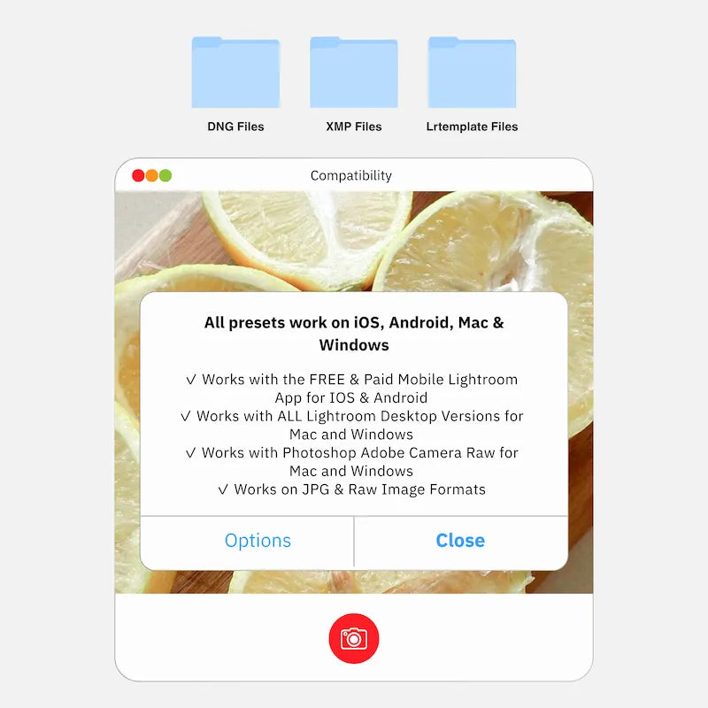 Lemon Lightroom presets compatibility on mobile and desktop devices including iOS Android Mac and Windows