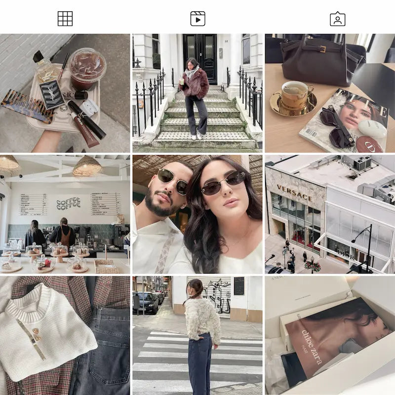 Photo grid preview edited with Matte Lightroom presets showing soft neutrals, restrained color, gentle contrast, and timeless faded tones